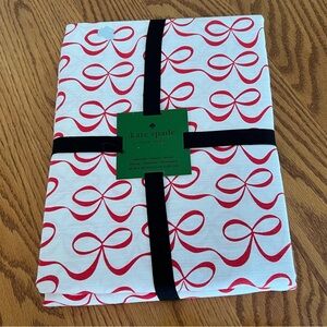 Kate Spade Red Bow Patterned Tablecloth 60x102”